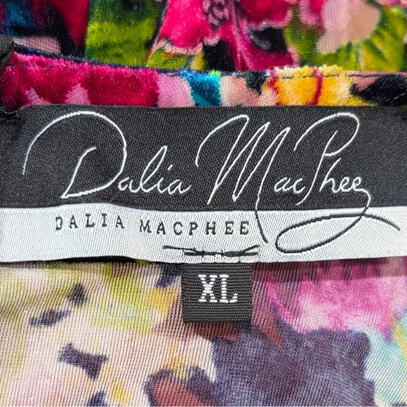 Dalia MacPhee Gorgeous Velvet Floral Long Sleeve Dress XL - Picture 4 of 5